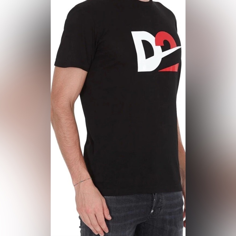 NWT $300 DSQUARED2 black cotton T-shirt Made In Italy